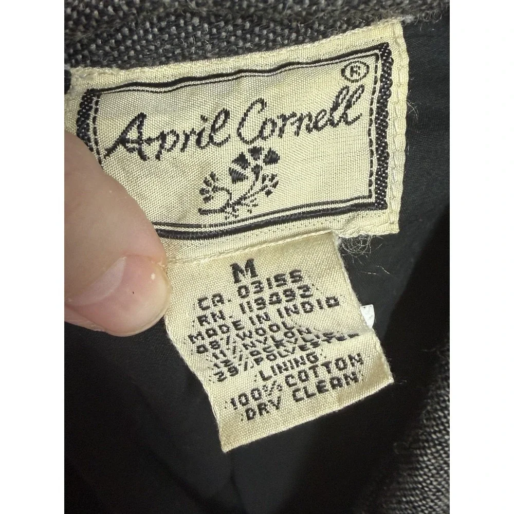 April Cornell Wool Embroidered Blazer‎ Womens M Floral Button Front Jacket - Picture 12 of 13